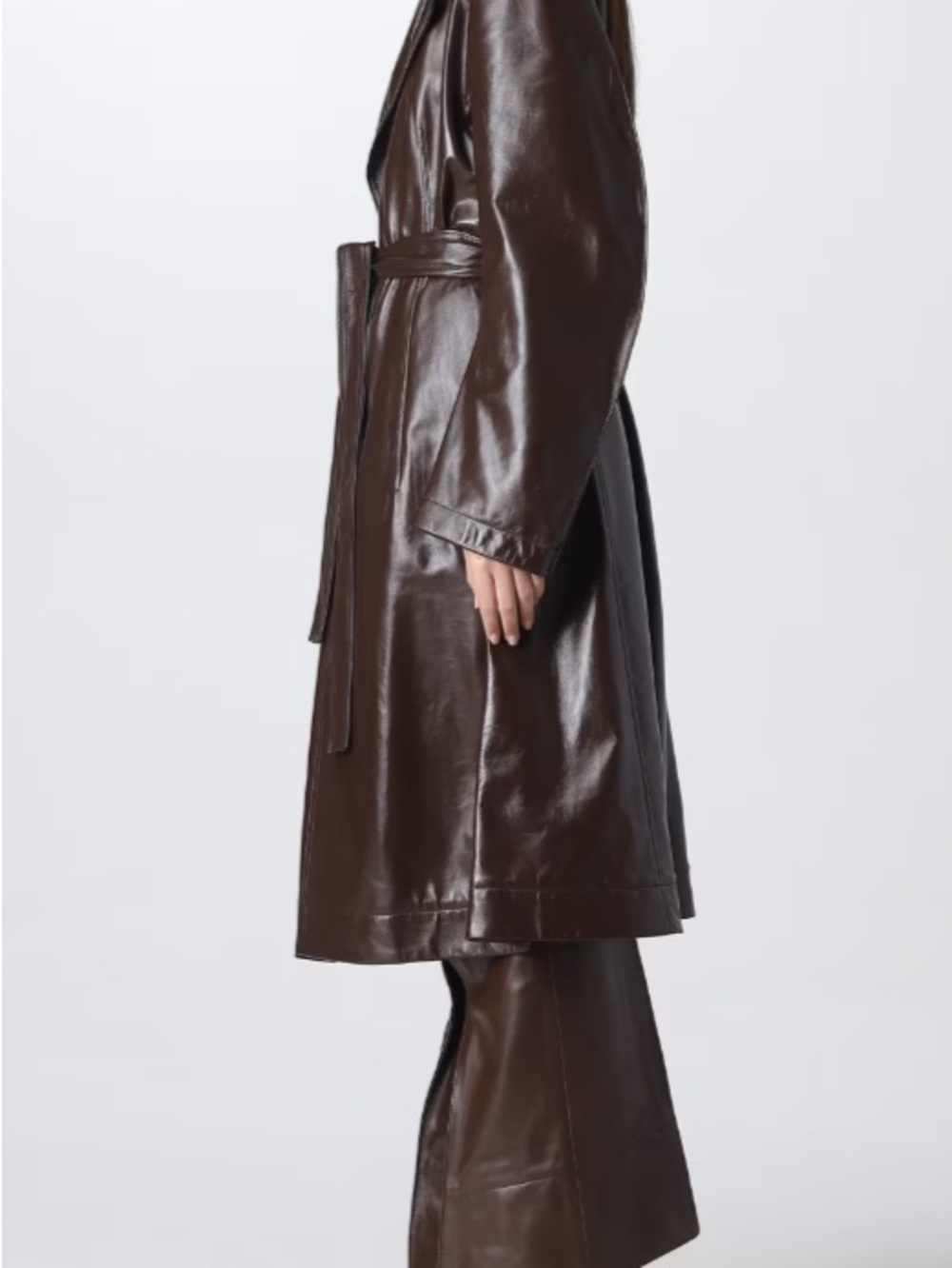 Bottega Veneta Brown Leather Belted Trench Coat (NWT) - Picture 5 of 13